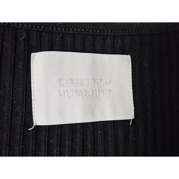 Citizens Of Humanity Women's Elbow Sleeve Ribbed Top Black XS - Picture 3 of 4